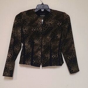 Vintage* Positive Attitude, P4, Olive Leopard Print Jacket e Silver Hardware